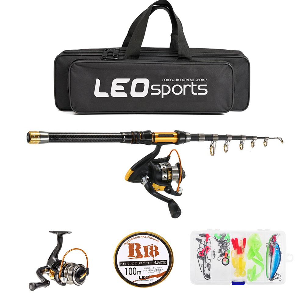 telescopic fishing rod and reel combo full kit