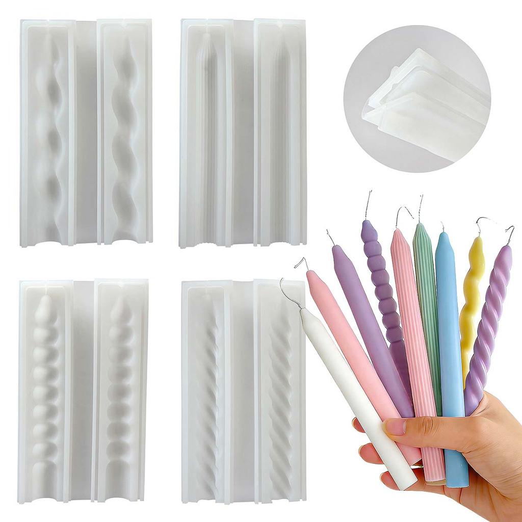 Long Spiral Silicone Candle Mold DIY Twisted Long Rod Wax Stick Craft Molds Home Decor Tool Geometry Candles Making Supplies