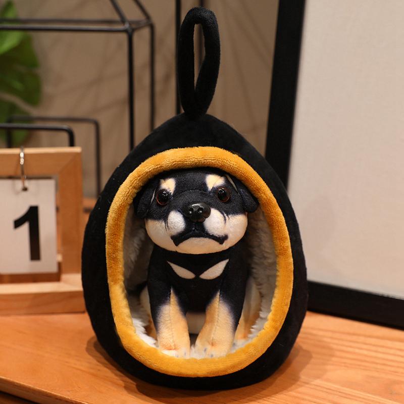 New Small Realistic Plush Toy Soft Dog Bed And Puppy 2-In-1 Plush Doll Kawaii Gift Stuffed Animal Giraffe Lion Tiger Plushies