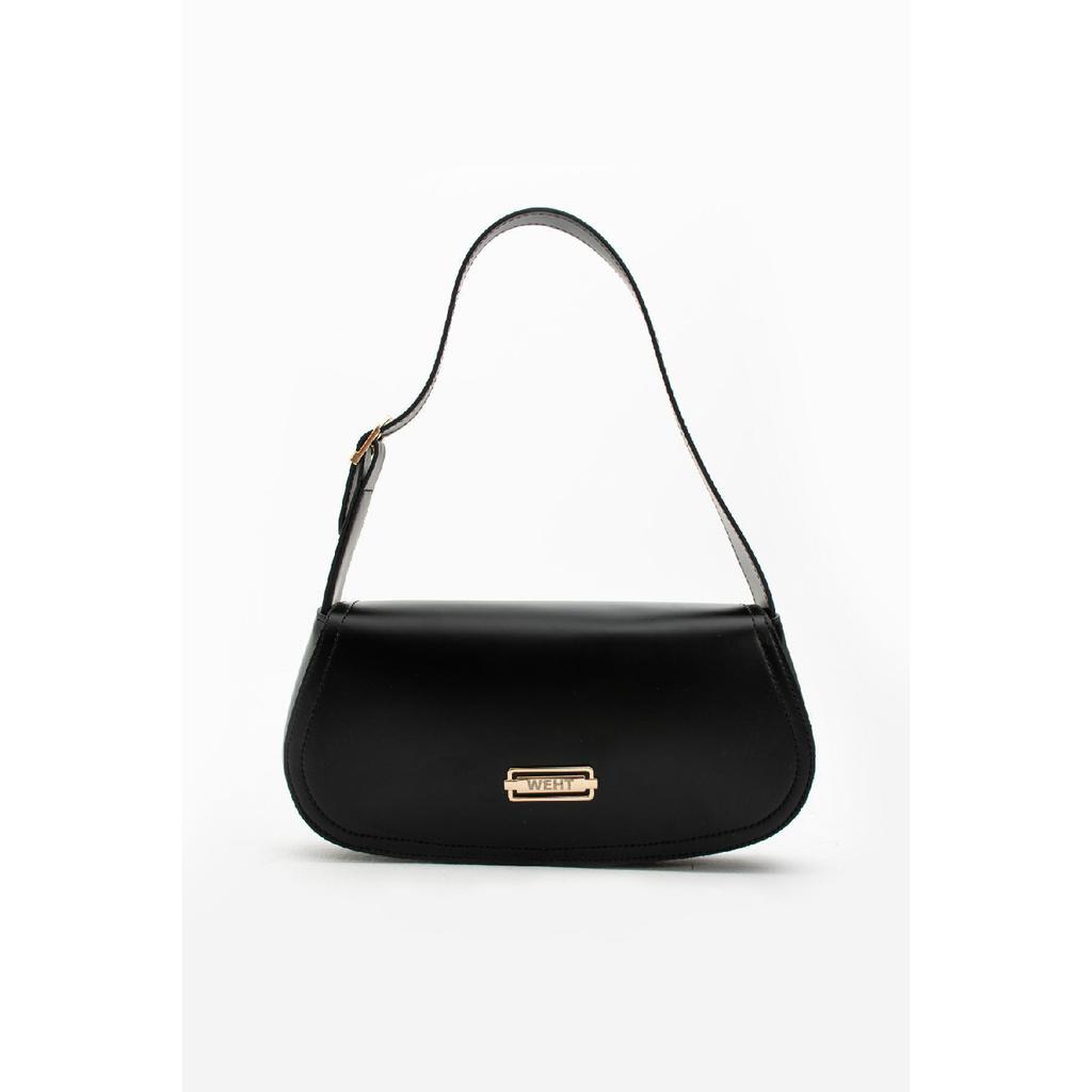 Women's Baguette Lined Snap Closure Handbag And Shoulder Bag