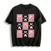 Süße Schleife Katzenpfotenabdruck Süßer Stil Lässiges Oberteil Reines Baumwoll-T-Shirt