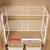 Organizzatore a Ripiano Estraibile per Armadio per Conservazione Vestiti e Divisorio per Armadietto