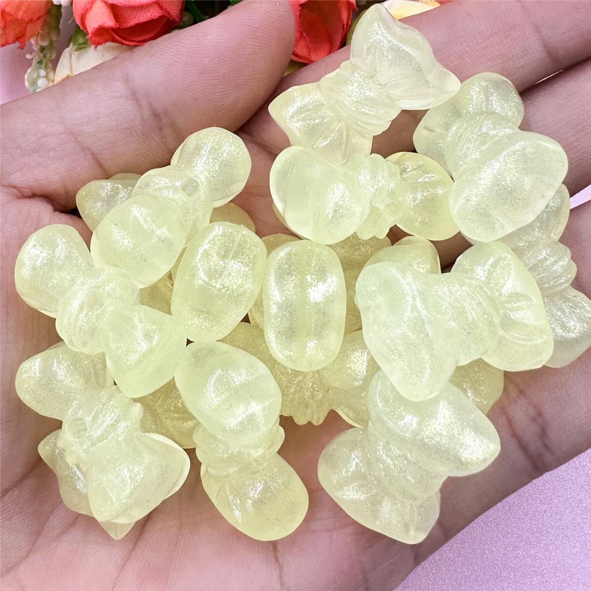 

20 шт. свободные бусины 16,2*24,2 мм с отверстием, красочный материал ручной работы, подвески для изготовления ювелирных изделий, бант, изысканный акрил, сделай сам жёлтый