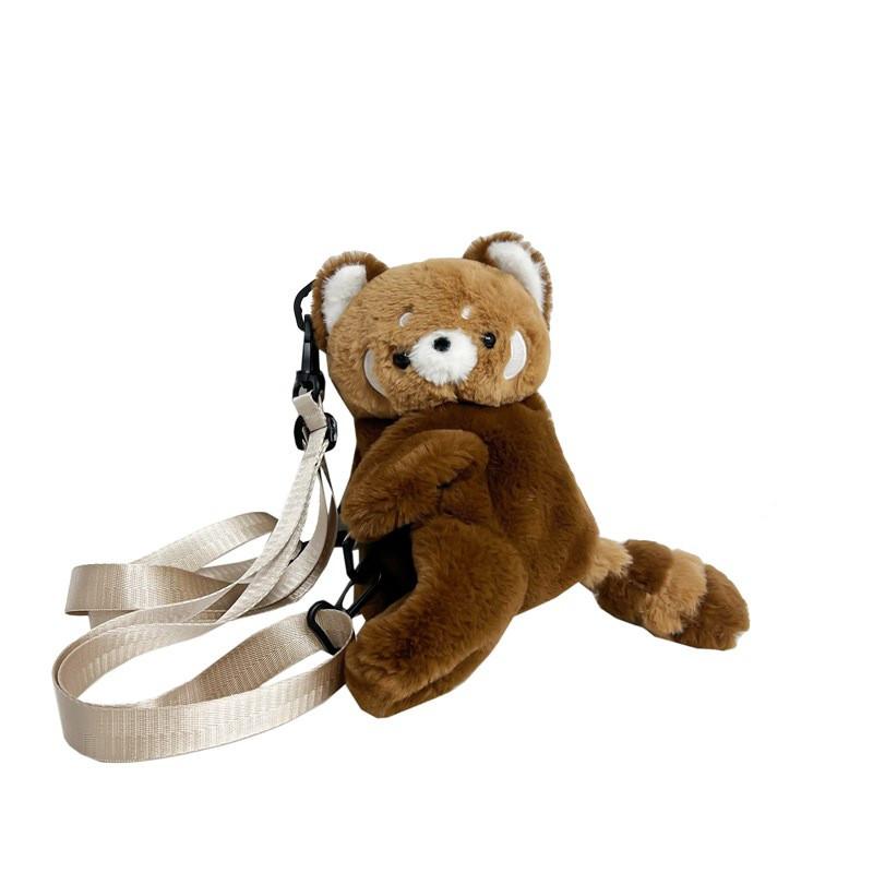 

Raccoon Plush Cute Single Shoulder Crossbody Bag Cartoon Outdoor Kids Gifts 33*19*12cm