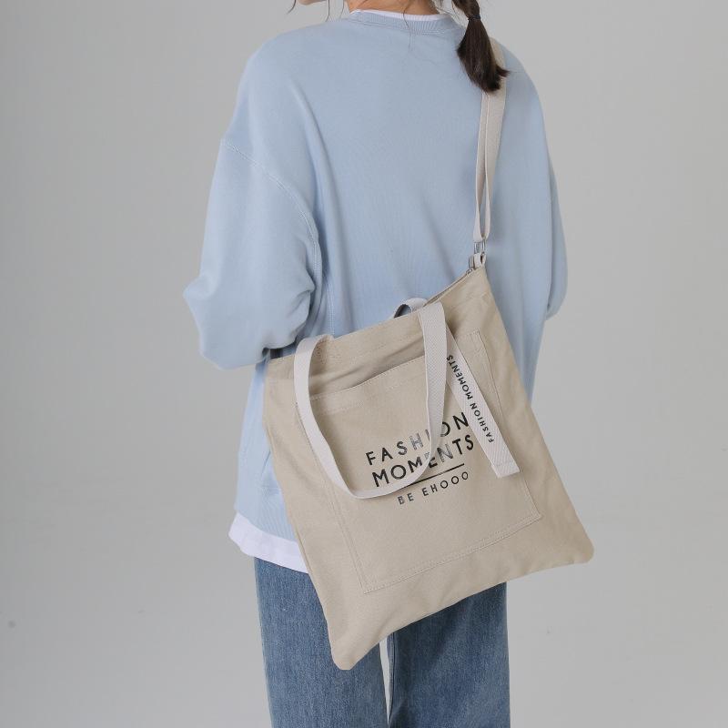 Student canvas bag Women's lazy style literary and leisure cloth bag Large capacity shoulder bag Tote bag