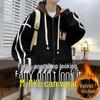 Giacca con Cappuccio da Baseball Foderata in Pile per Ragazzi, Perfetta per Autunno/Inverno, Studenti delle Scuole Medie e Superiori, Spessa e alla Moda per Adolescenti e Bambini Più Grandi