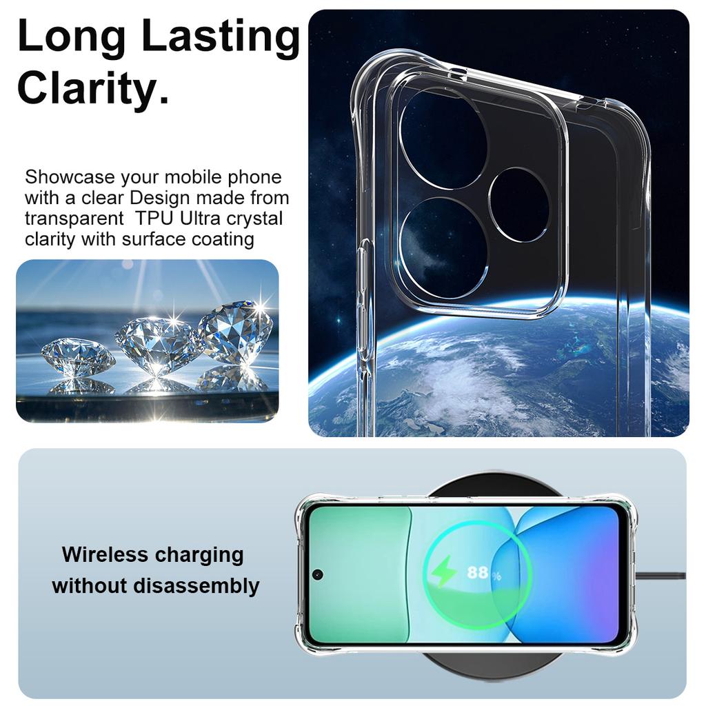 For Redmi 13x 4G Phone Case IMAK Shock-resistant Soft Case