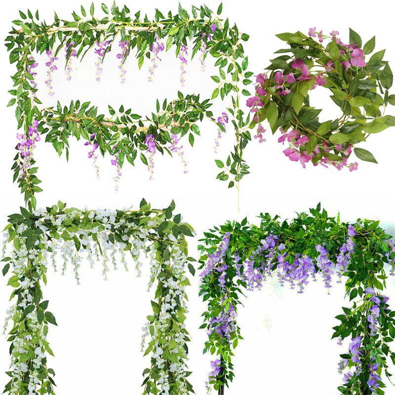 Exquisite 2x Artificial Wisteria Flower Vine Ideal For Elegant Indoor And Outdoor Decoration