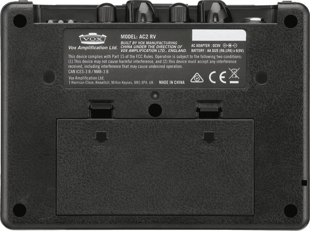 VOX AC2 RhythmVOX Guitar Amplifier, Ultra-Compact, Mini Amplifier for Home Practice, with Built-in Effects, Rhythm Patterns, and Tuner, 2W
