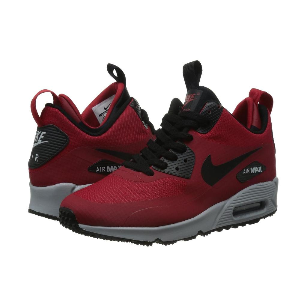 Nike Air Max 90 Mid Winter Gym Red Pánské tenisky Černá-Vlčí šedá 806808-600