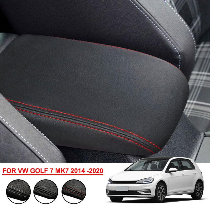 For VW Golf 7 MK7 2014 - PU Leather Car Armrest Cover Trim Center Console Lid Car Accessories