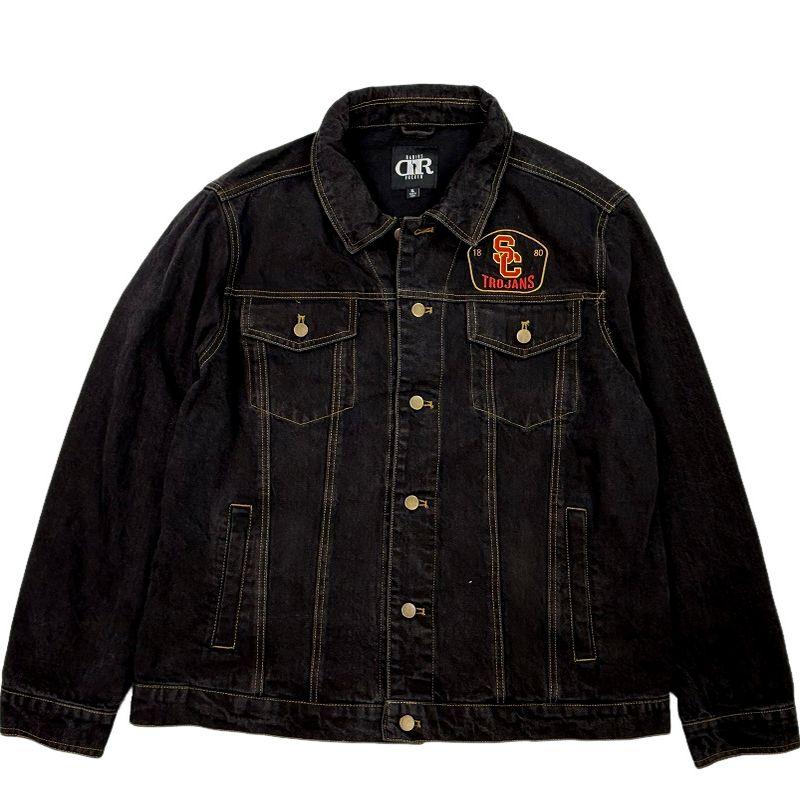 European and American Style Men's Heavy Denim Jacket with Embroidery, Suitable for Spring and Autumn, American Retro Jacket for Fall and Winter