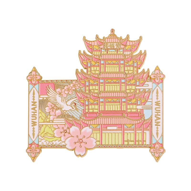 

Refrigerator sticker metal craft building city tourist souvenir magnetic sticker