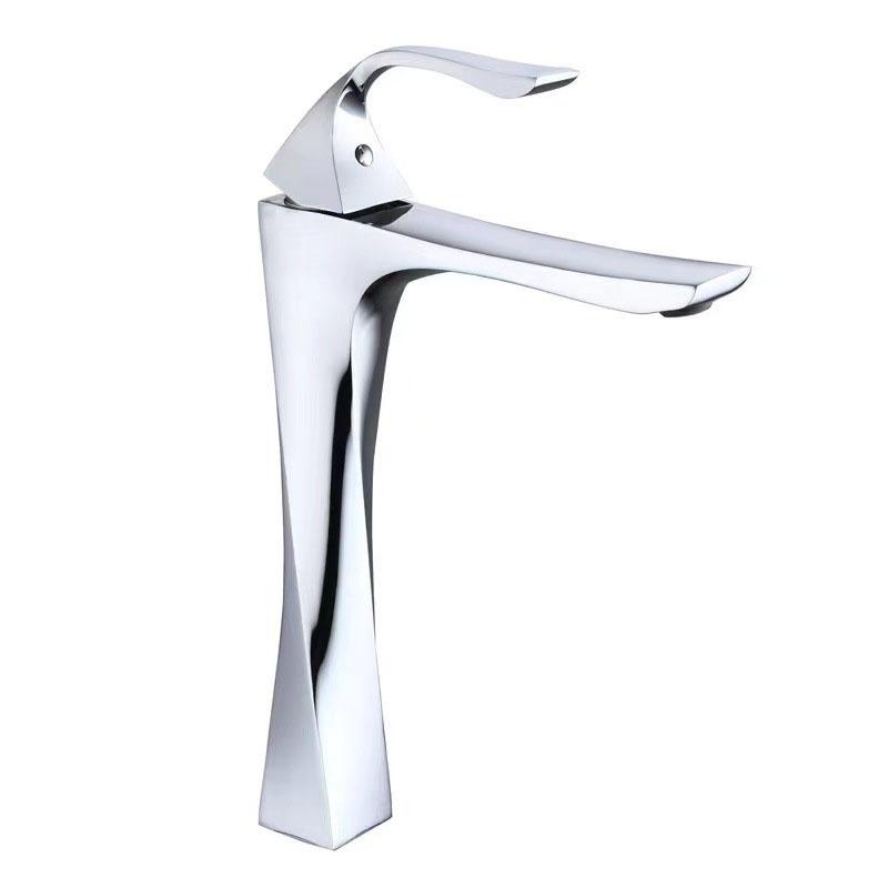 New Bathroom Basin Faucet Deck Mounted Black Chrome Gold Luxury Sink Tap Single Hole Water Tap Hot and Cold Basin Mixer Brushed