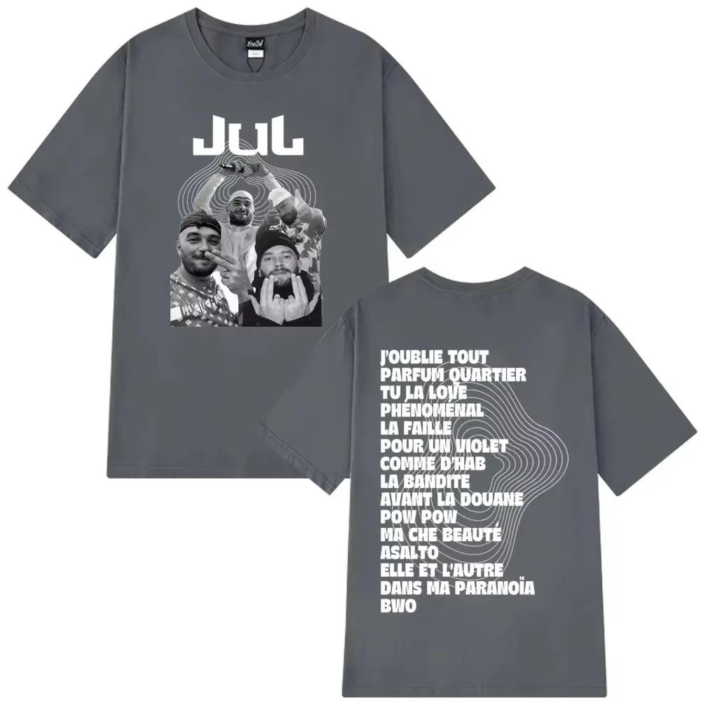 Jul Marseille Rapper Diskografie Grafické Tričko Oboustranný Potisk Hip Hop Fanoušci Růžové Streetwear Bavlněné Tričko