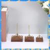 FTS 2Pcs Small Display Stand Adjustable Metal Arms And Wooden Base -Decorative Plates Display Stand Easel Holder For Crystal