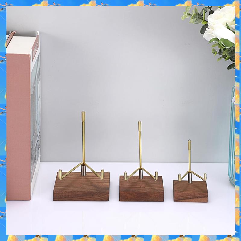 FTS 2Pcs Small Display Stand Adjustable Metal Arms And Wooden Base -Decorative Plates Display Stand Easel Holder For Crystal