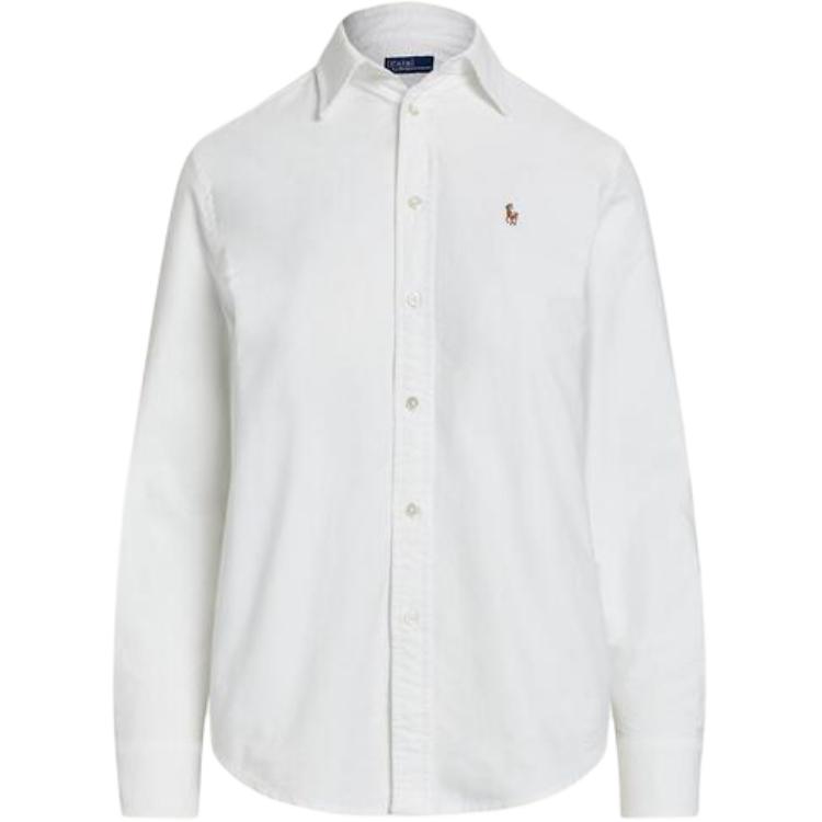 

Polo Ralph Lauren Однотонная рубашка с логотипом бренда, с длинным рукавом, женская, белая WMPOSHTNDO20755-100 L