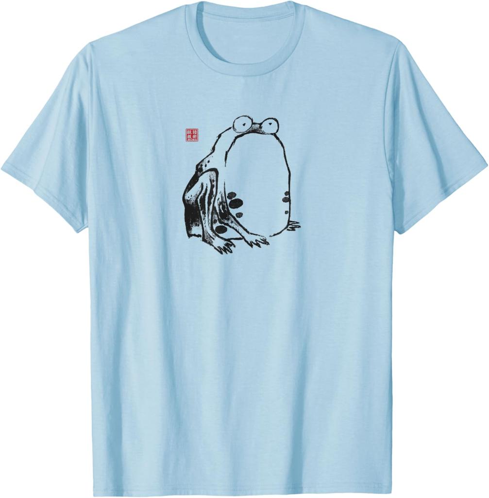 Grumpy Frog Japanese Sumie Art Graphic Tee Vintage Inspired Casual Cotton TShirt