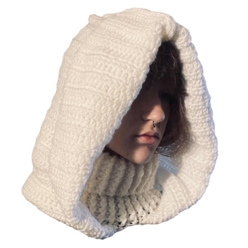 Nouveau Chapeau d'Hiver en Laine Glacée Crocheté à la Main, Chaud et Mignon Chapeau de Dessin Animé pour l'Automne et l'Hiver