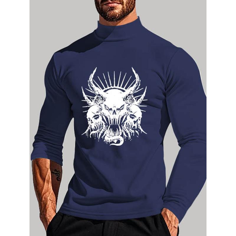 

Men s Mock Neck Long Sleeve, Versatile & Ideal for Office XXL синий