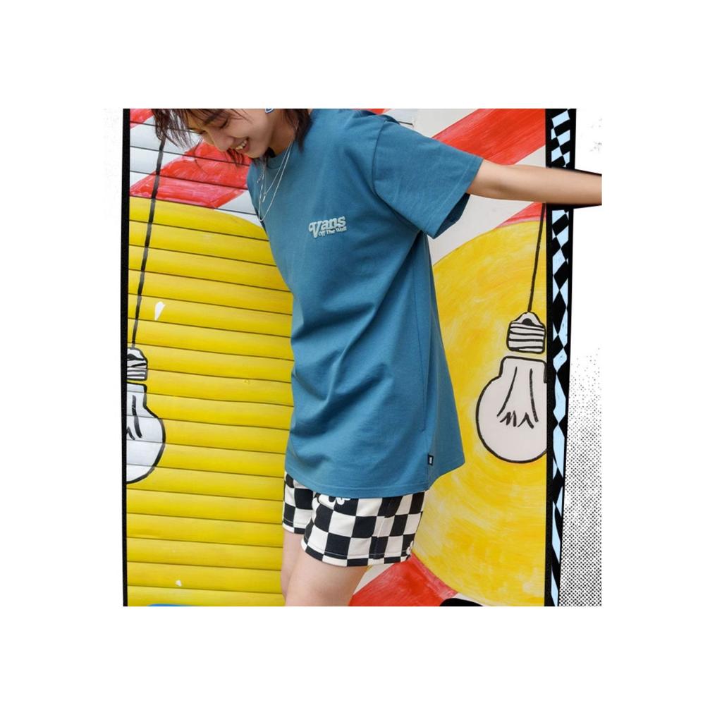 Vans Cat Print Round Neck Short Sleeve T-Shirt Women Tops Navy VN0008ZJ993