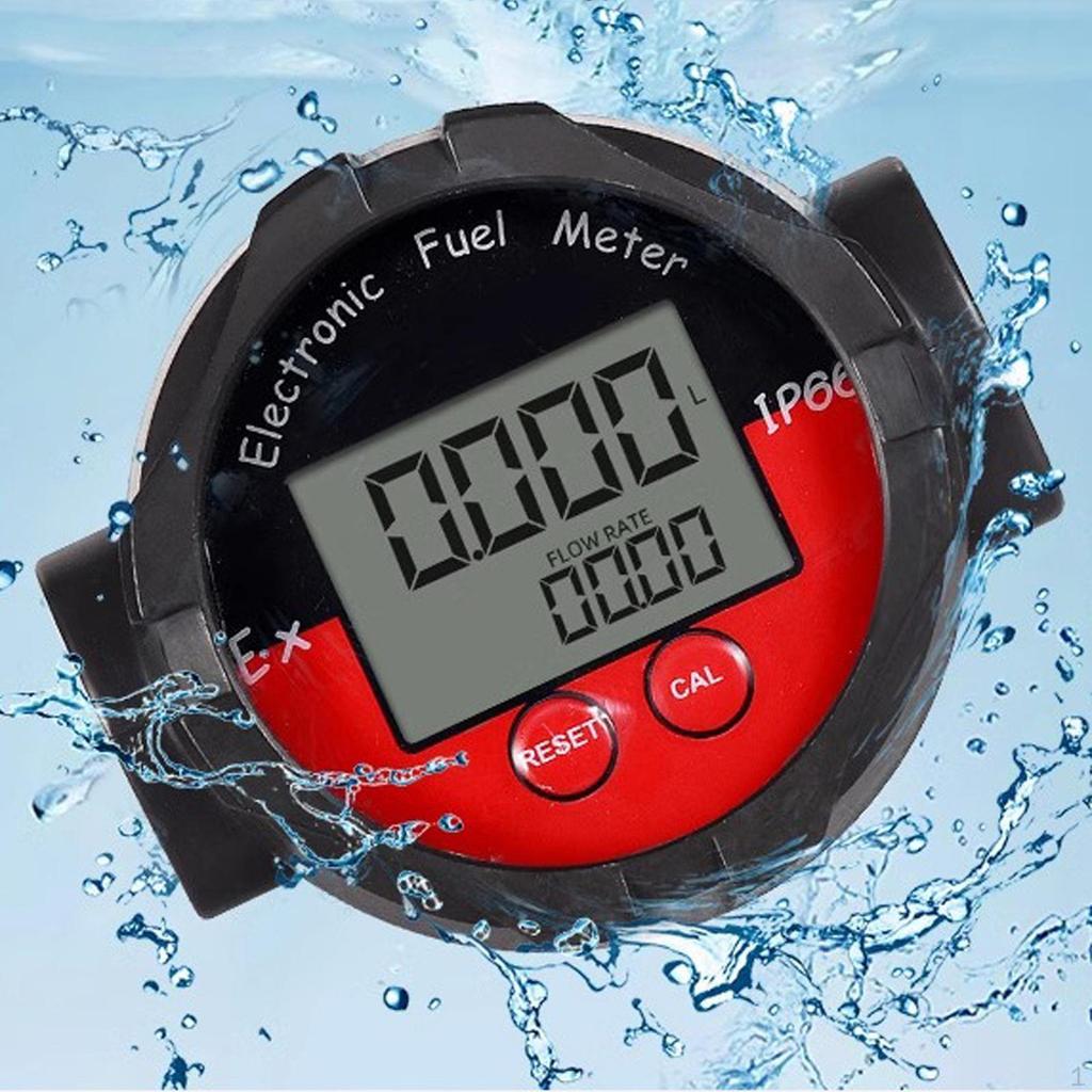 Flow Meter Turbine Digital LCD Display Multipurpose 1inch NPT Thread High Precision Oil