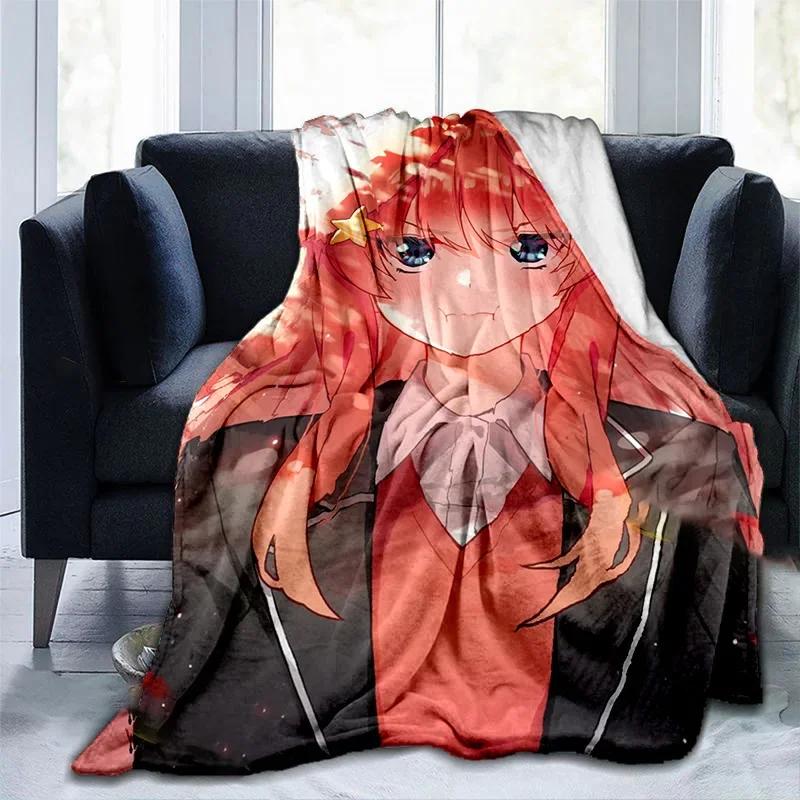 The Quintessential Quintuplets Nakano Ichika Miku Yotsuba Anime HD Print Anime Blanket Flannel Family Blanket Throw Blanket
