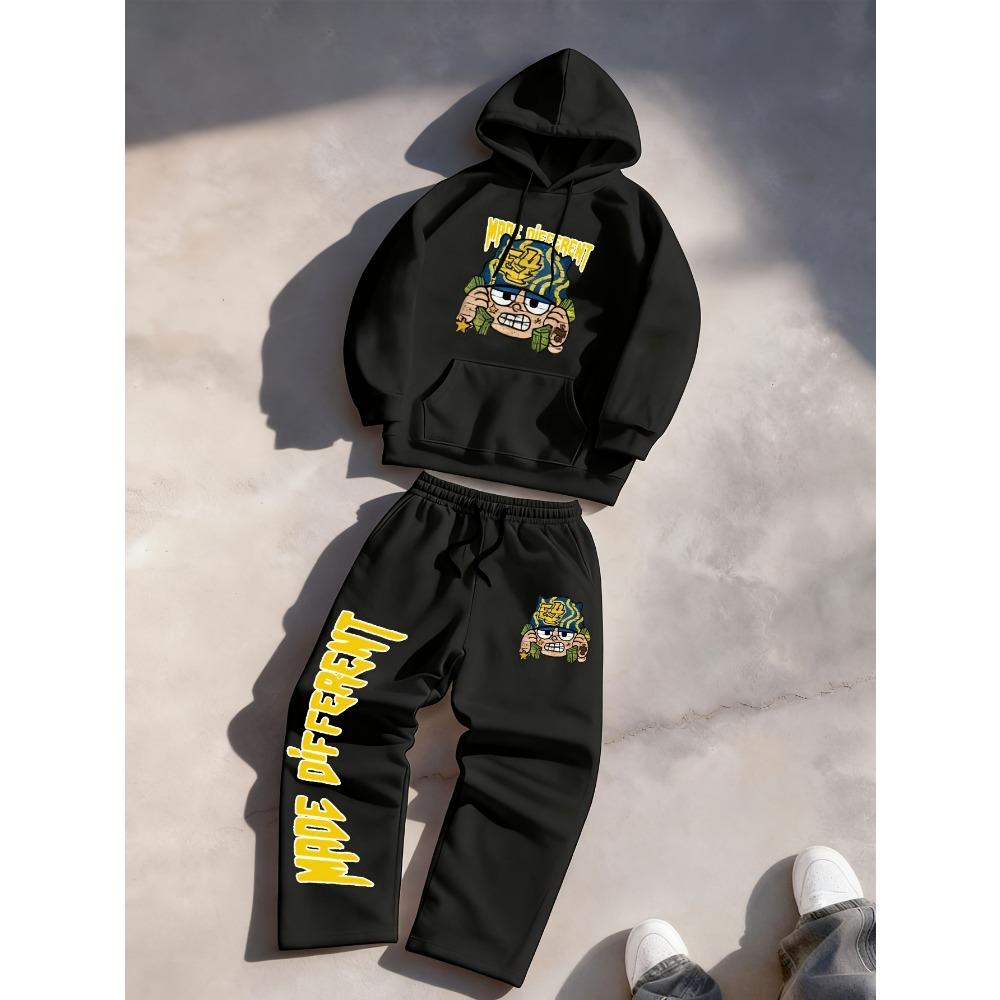 Autumn and Winter Casual Sports Two Piece Set, Hooded Top Paired with Wide Leg Pants, Comfortable and Breathable Suitable for Daily Travel