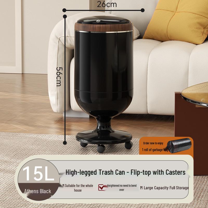 Buckle-On High-Capacity Trash Can with Lid