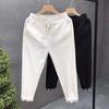 Male Solid Color Casual Pants Autumn Sweatpants Simple Cropped Pants