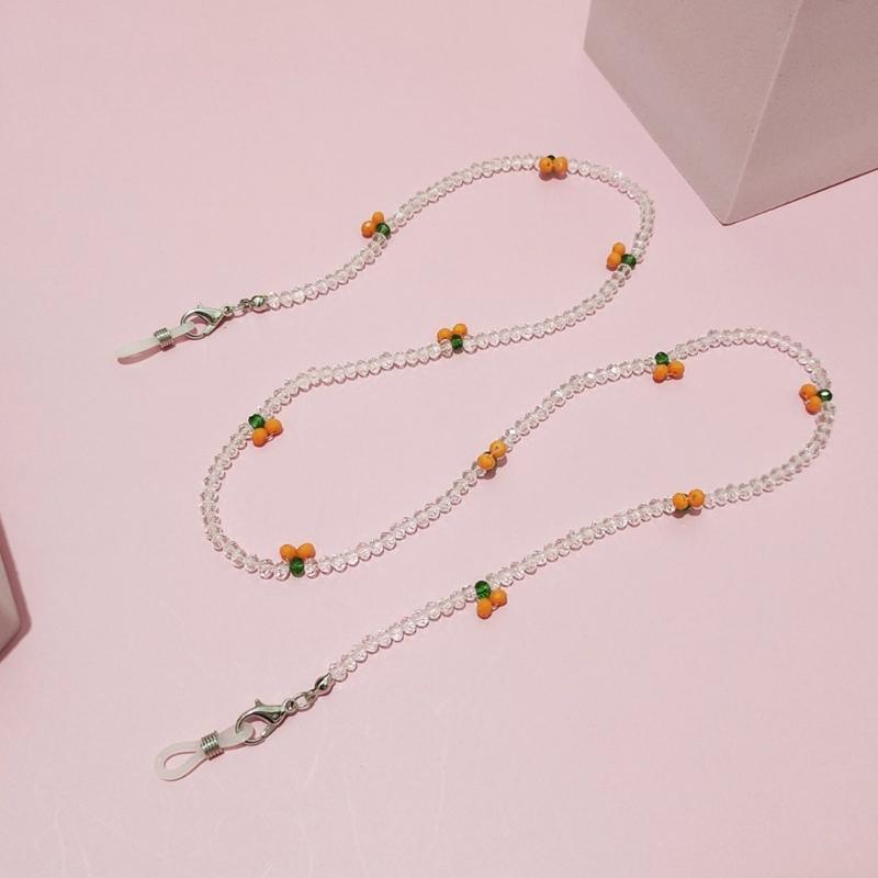 Retro Cherry Eyeglasses Chain Sophisticated Sunglasses Lanyard Accessory With Pearls And Cherry Embellishments