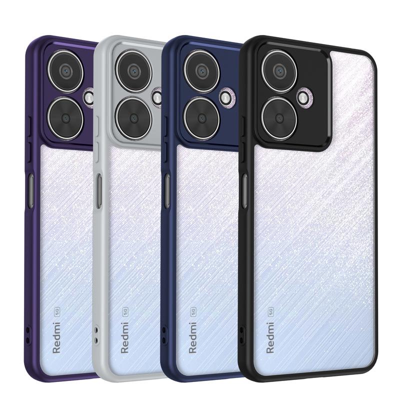 For Xiaomi Poco M6 5G Case Plating Silicone Bumper Shockproof Clear Back Cover Hard Matte Phone Case for Xiaomi Poco M6 5G