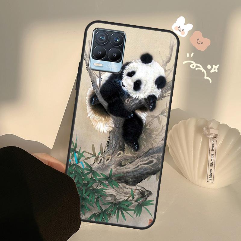 Chinese Bear Panda Case For Realme C55 C63 C61 C51 C53 C25 C65 C67 C71 C75 11 12 13 14 Pro Plus GT6 GT7 15 Pro