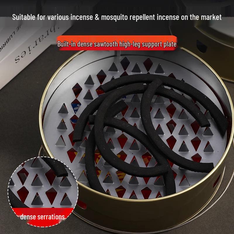 Stainless Steel Mosquito Coil Holder with Lid and Ash Catcher - Fireproof, Anti-Scald, Outdoor & Household Incense Burner Tray.