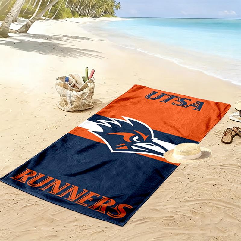 UTSA Roadrunners Print Beach Towel, Large Soft Quick Dry Towel for Beach Camping Swimming