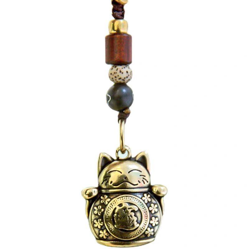 Personalized Chinese Style Fortune Cat Keychain Pendant Ornament