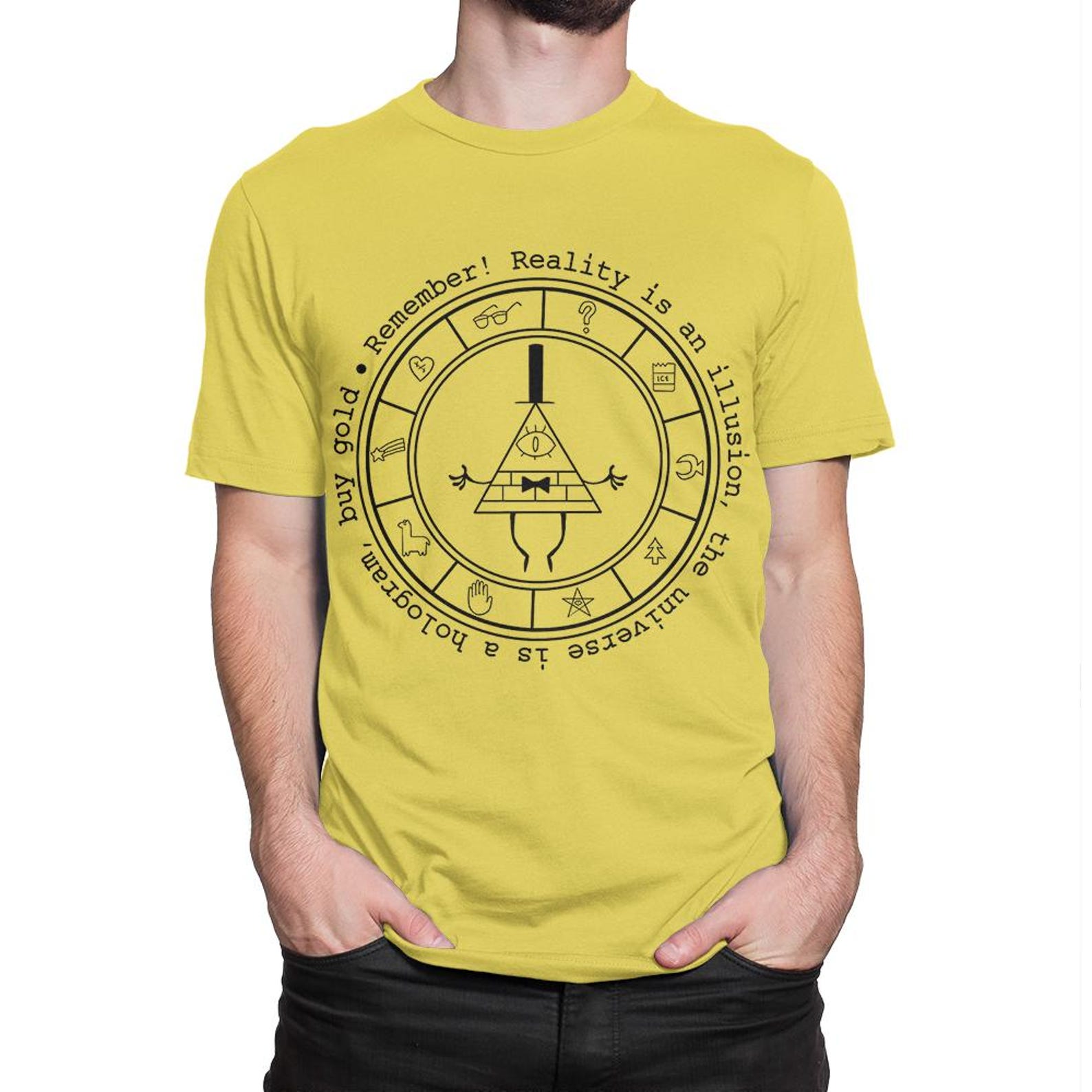 Bill Cipher Gravity Falls T-Shirt, Men s and Women s Sizes L