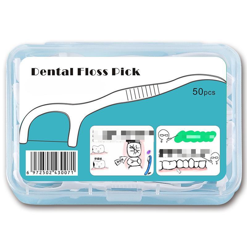 50Pcs/box Portable Disposable Dental Floss Stick Home Office High Elastic Dental Floss Sticks