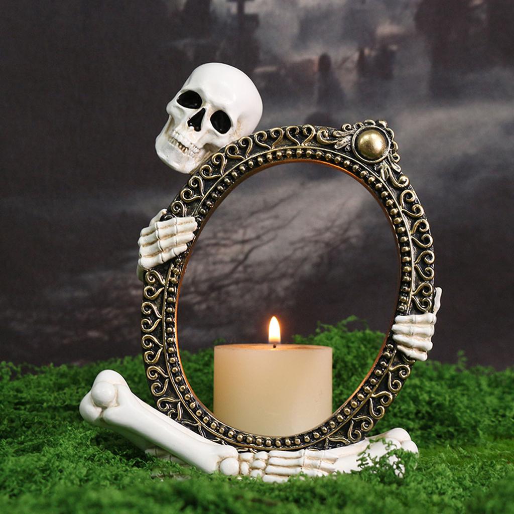 Resin Skull Picture Frame Ornament Skeleton Frames Decoration Halloween Home Party Centerpieces For Theme Event