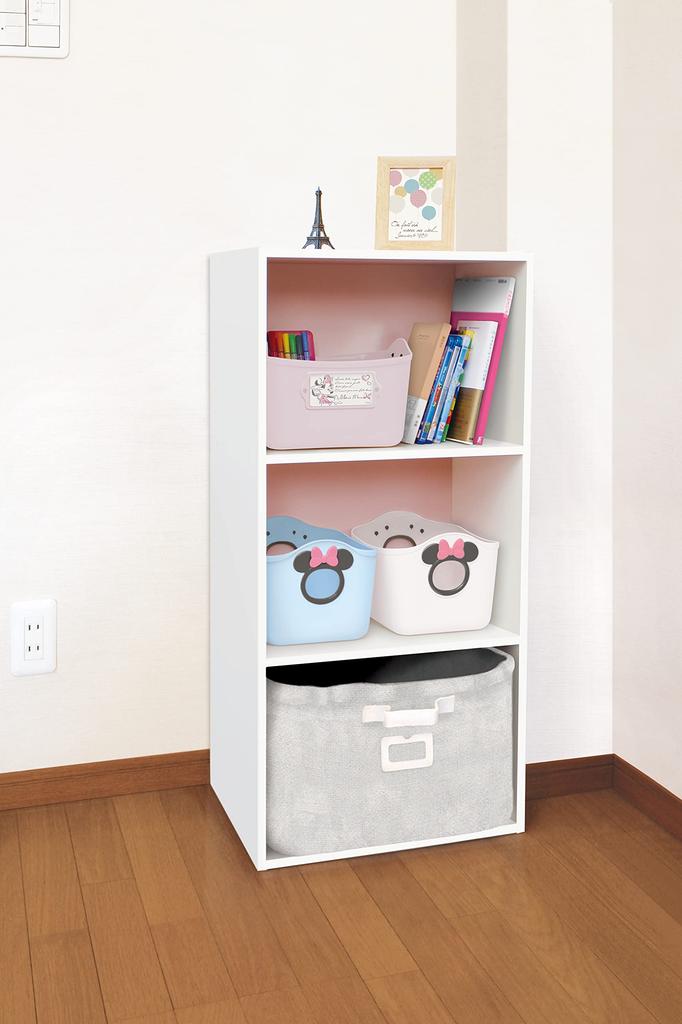 Nishiki Kasei Mini Soft Bucket Storage Pink Disney Minnie Made In 25cm W X 19cm D X 16cm H Box/Basket, Beige, Mouse, Japan, SQ5AD,