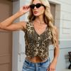 Women's Turn Down Collar Sleeveless Cropped Denim Vest Slim Fit Street Style Sleeveless Denim Waistcoat