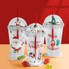 450ml Double Wall Insulated Glitter Cup Reusable Water Tumbler Straw Cups Plastic Drinking Cup Perfect Gift for Children
