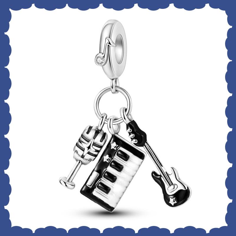 Sell New Copper Music Series Guitar Violin Charm Beads Fit Brand Original Bracelet Diy Fine Jewelry Making