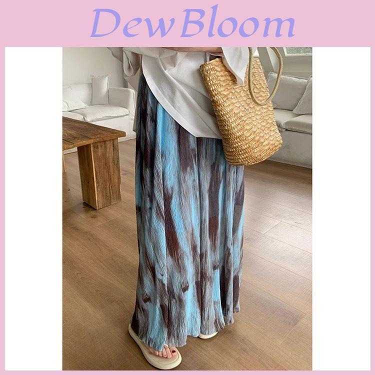 Boho Tiedye Midi Skirt For Women With High Waist And Flowy Design For Spring Vacation Style