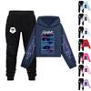 Peluş Uzun Kollu Pantolon Gevşek Kazak Kapşonlu Sweatshirt Seti Çocuklar İçin