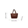 Checkered Down Cotton Shoulder Bag Korean Style Puffy Bag Cotton-padded Tote Bag  Office Worker