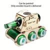 4-Bottle Wooden Tank-Shaped Wine Rack with Lucky Good Luck Engraving - Golden & Green Desktop Decor for Home Bar Kitchen