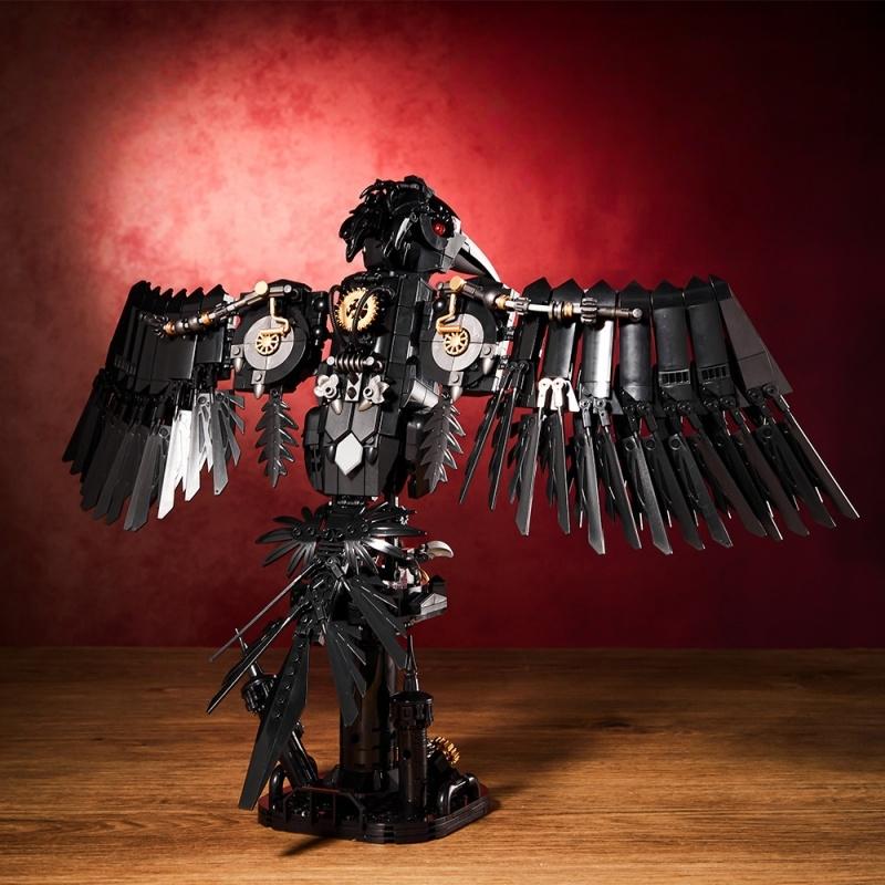 Mechanical Crow Building Blocks Cyberpunk Series Collection Model Ornaments Cool Children's Toys Educational Birthday Gifts