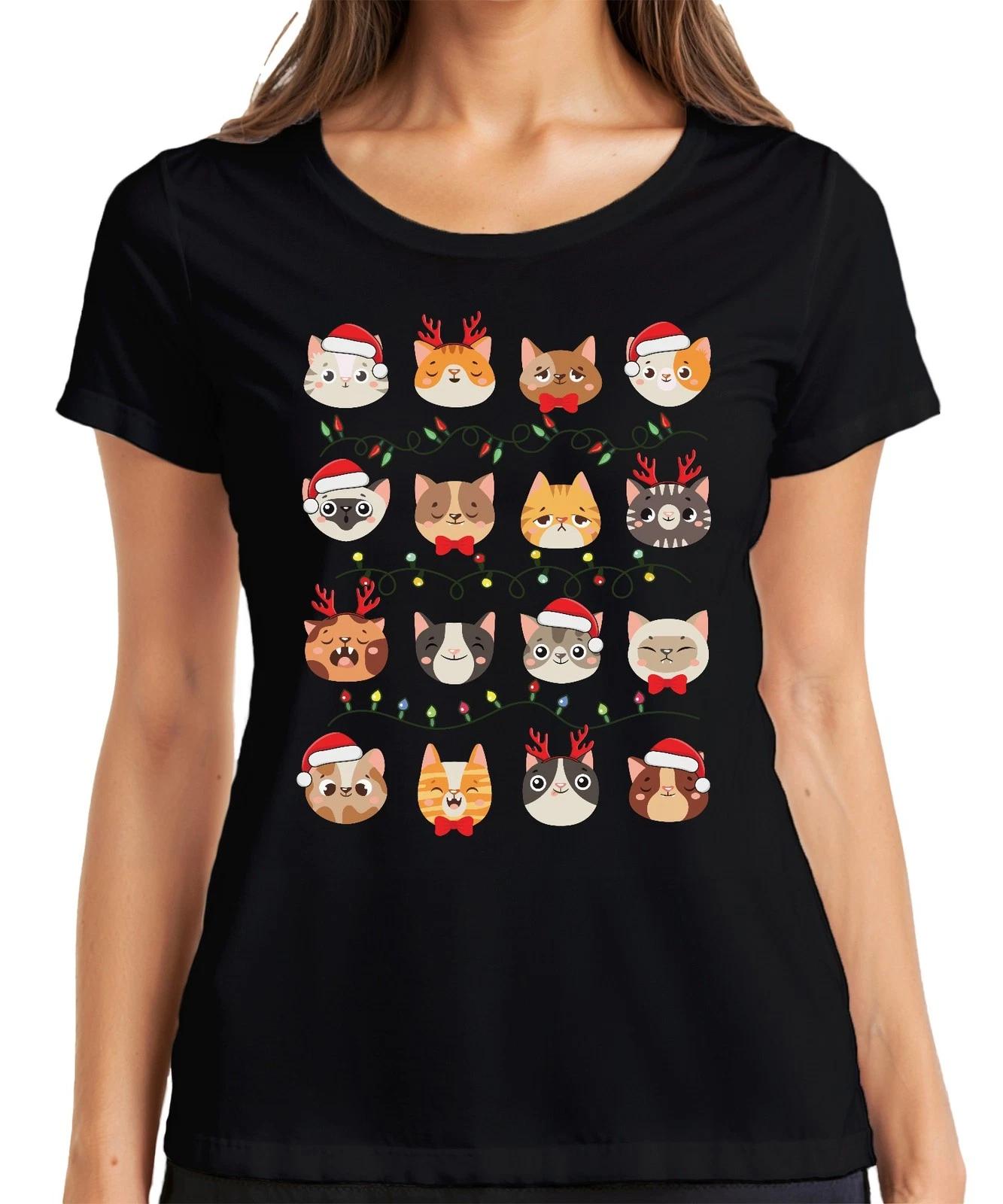 Katzen Weihnachten Festtage - Weihnachtsgeschenk Christmas Damen T-Shirt XXXL